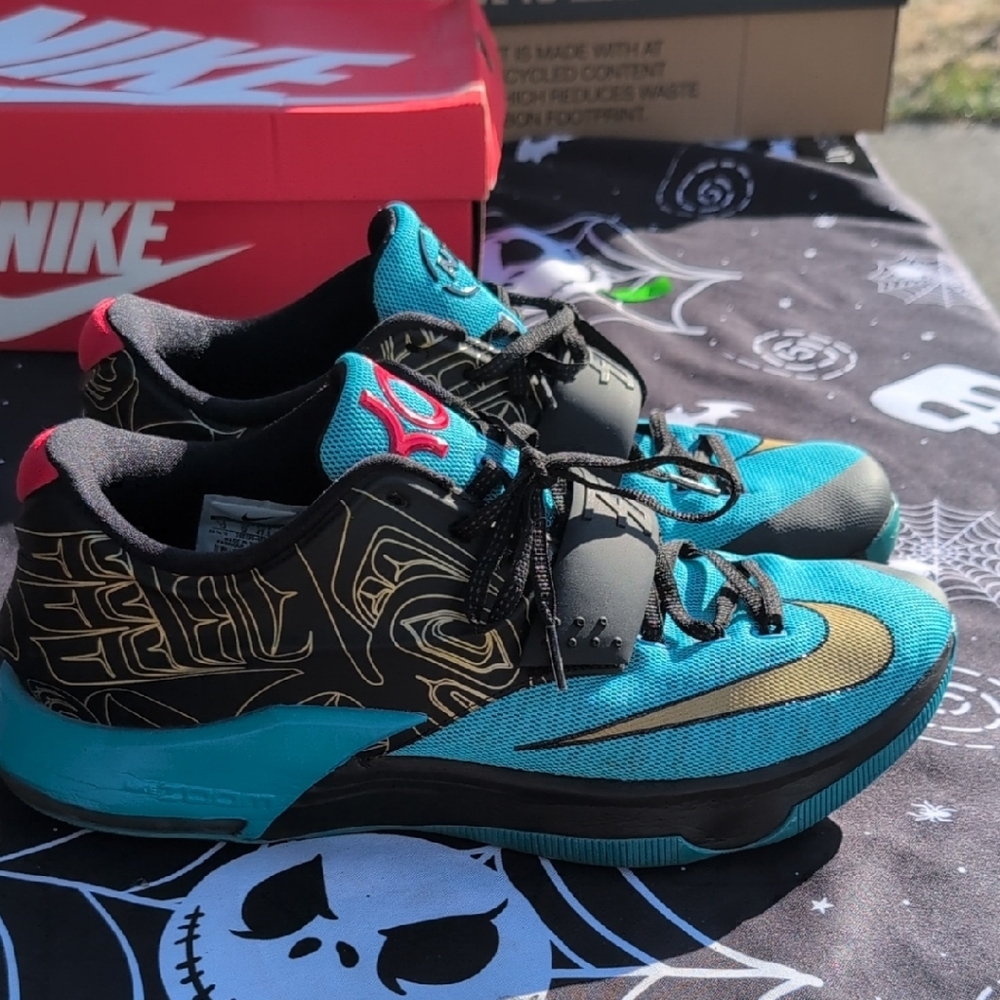 Nike Men's Teal and Gold Kevin Durant N7s